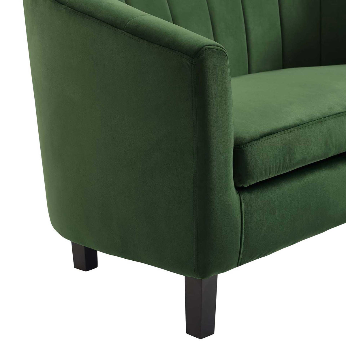 Paloma Channel Tufted Velvet Armchair Emerald