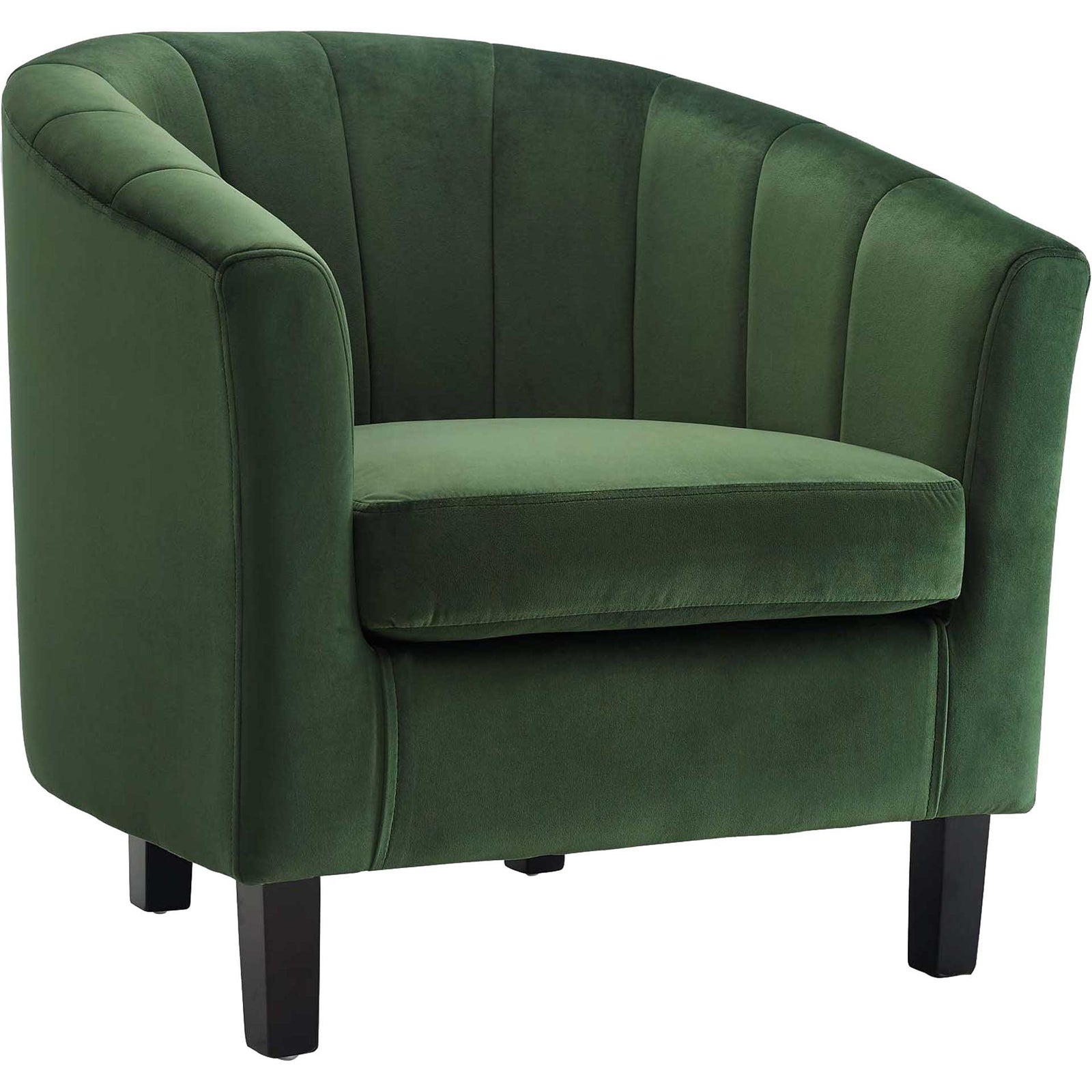 Paloma Channel Tufted Velvet Armchair Emerald