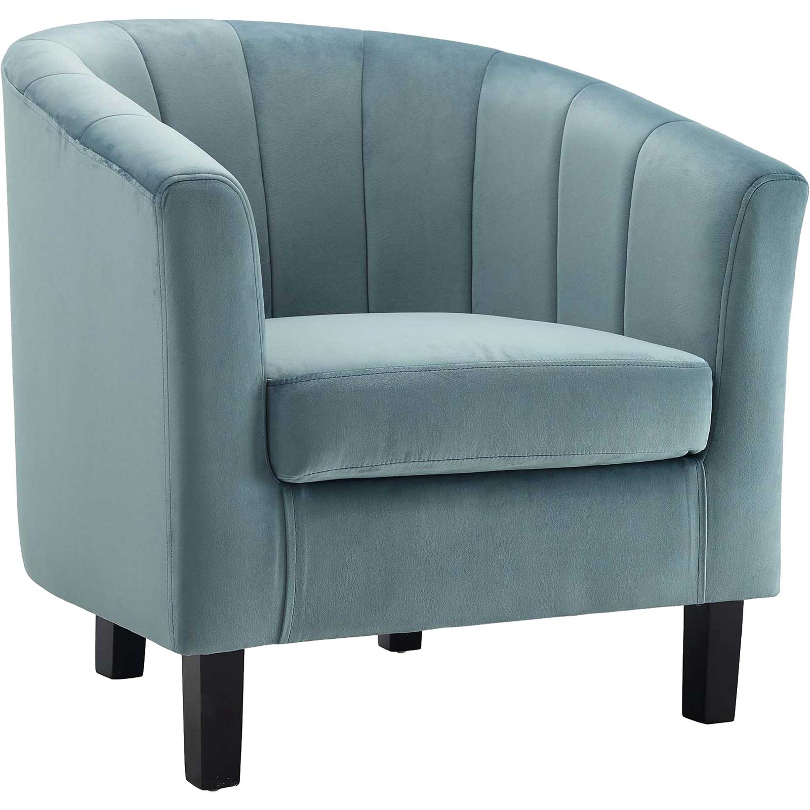 Paloma Channel Tufted Velvet Armchair Light Blue