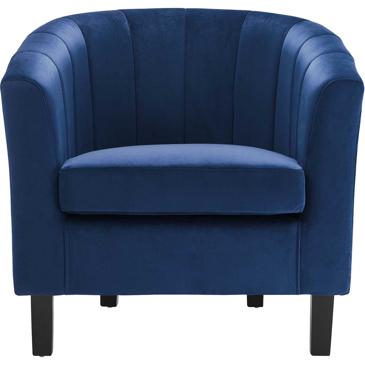 Paloma Channel Tufted Velvet Armchair Navy