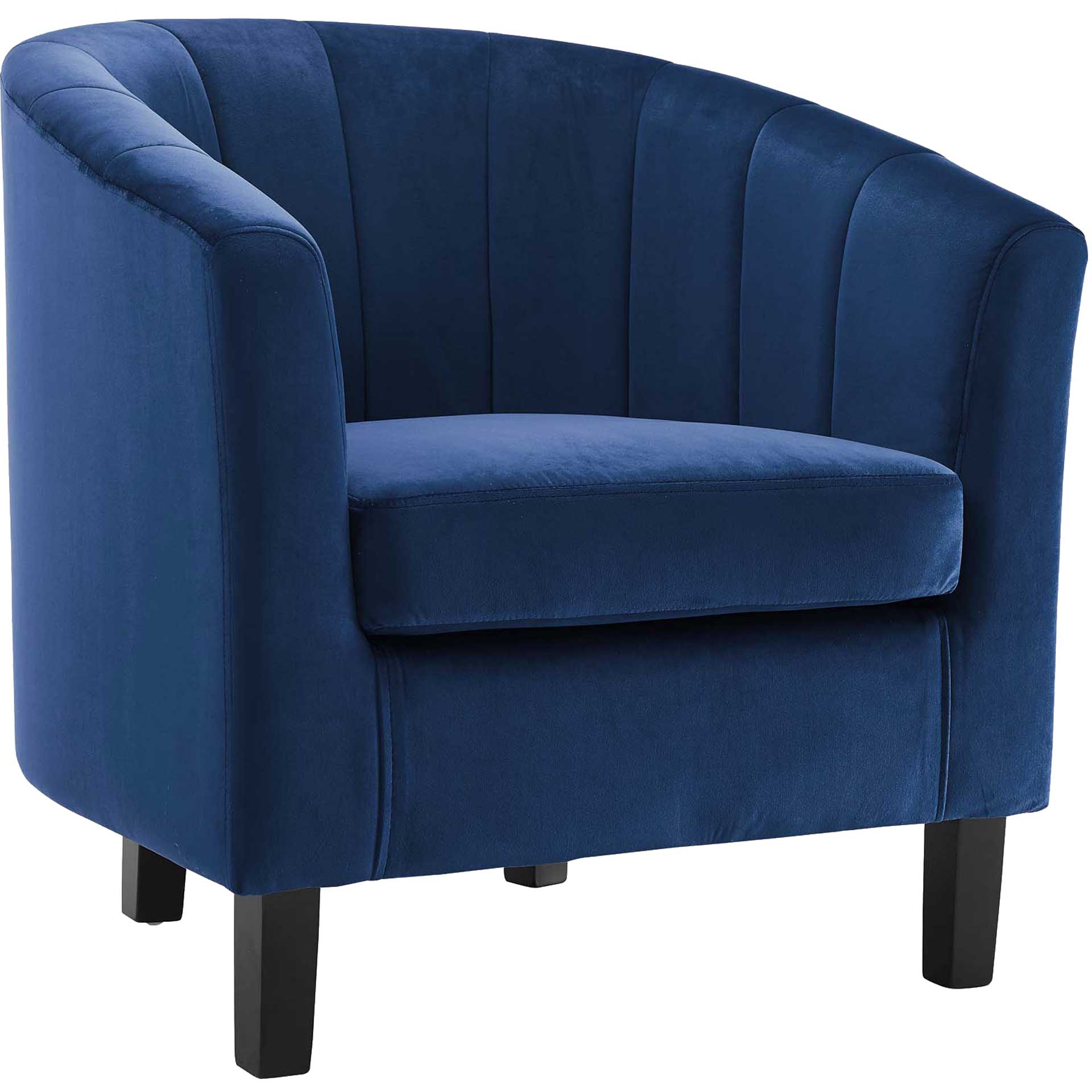 Prosser Channel Tufted Velvet Armchair Navy