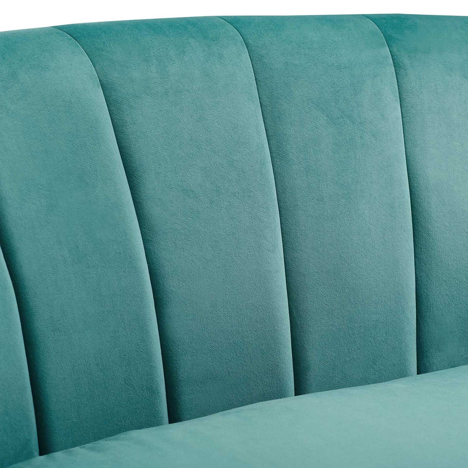 Paloma Channel Tufted Velvet Armchair Teal