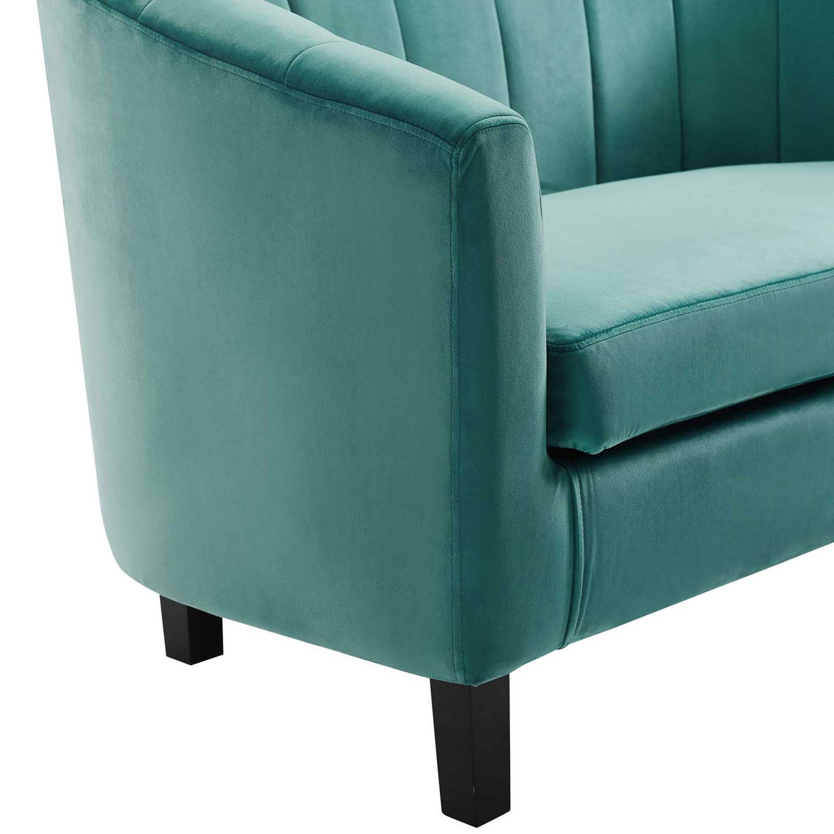 Paloma Channel Tufted Velvet Armchair Teal