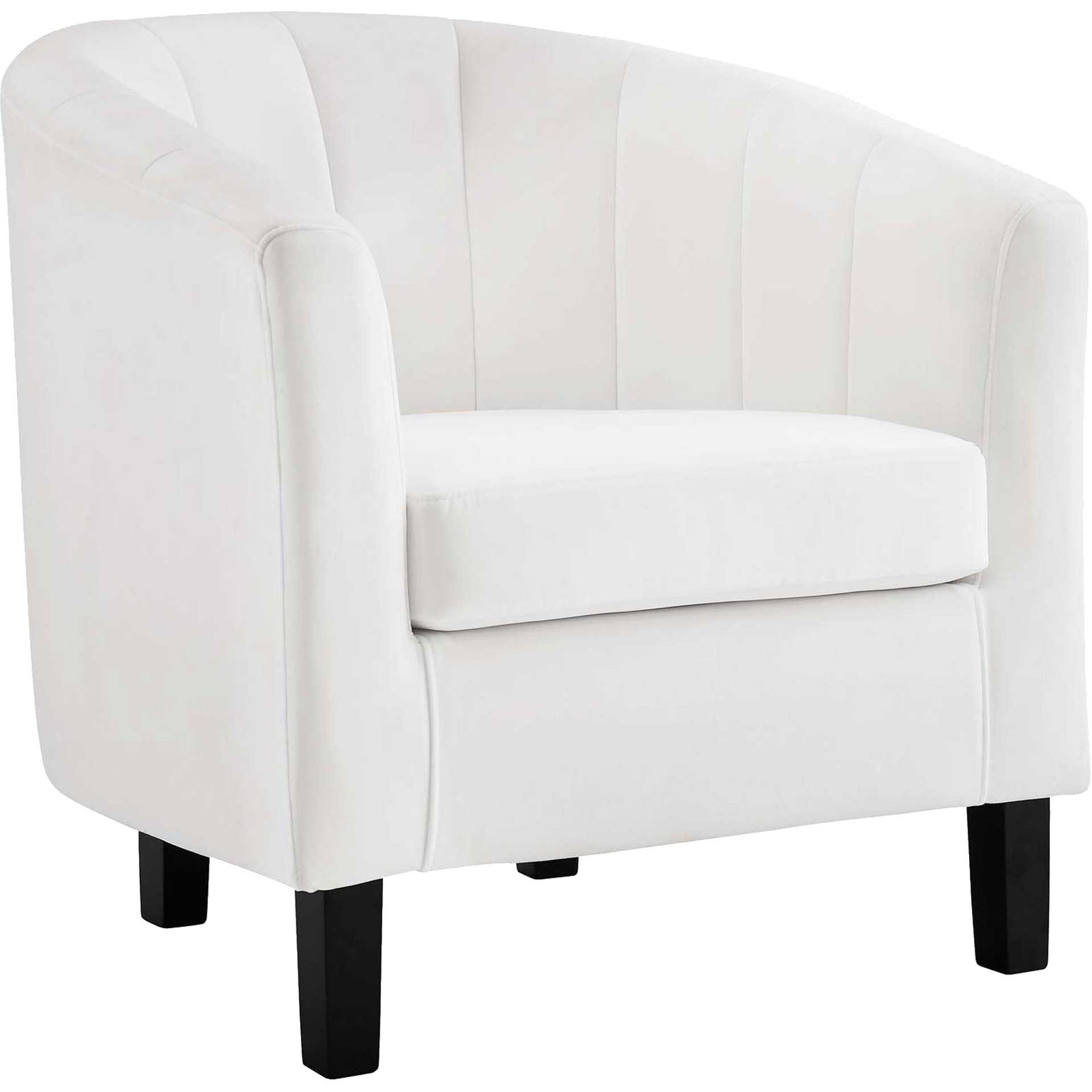 Paloma Channel Tufted Velvet Armchair White