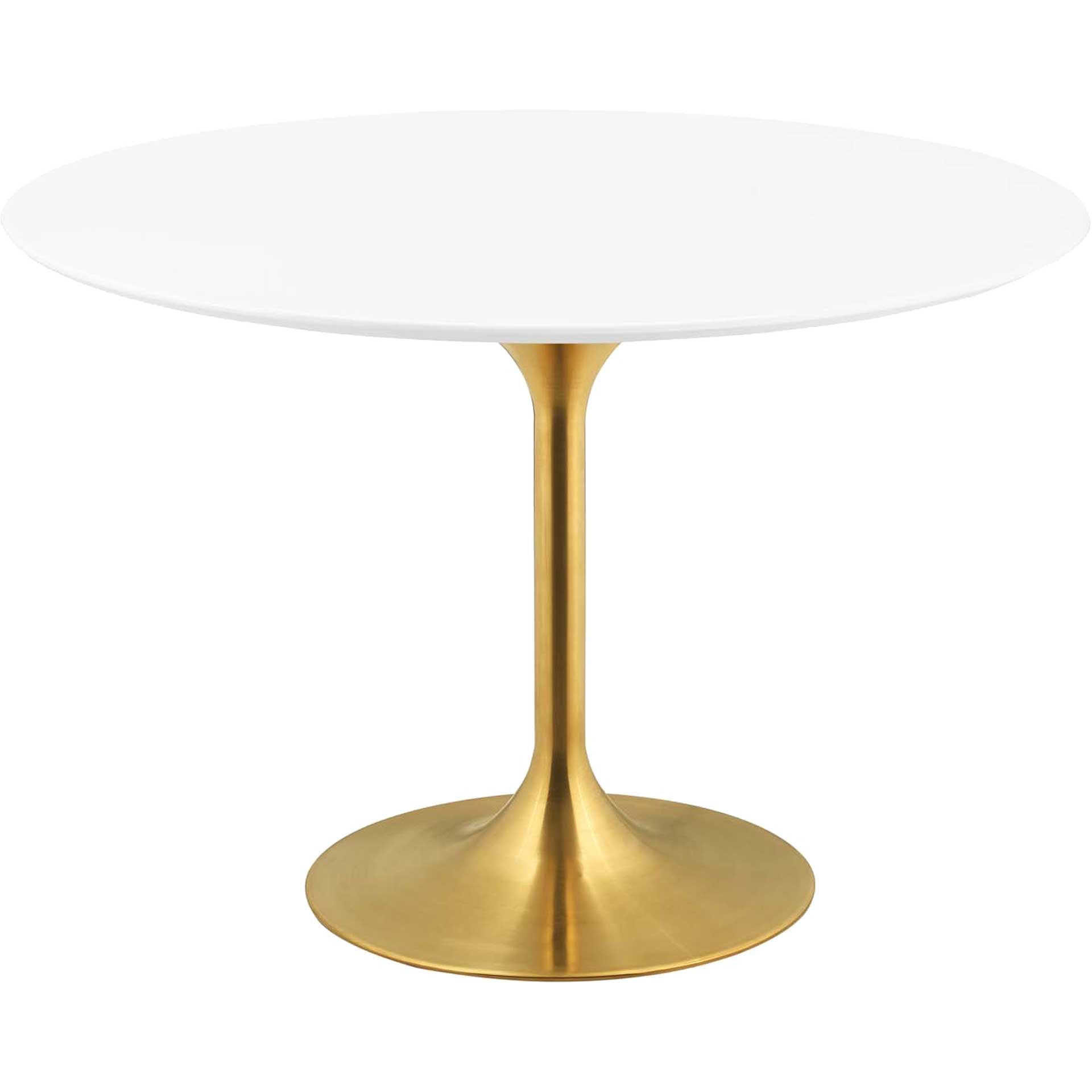 Lore Round Dining Table Gold/White - Froy.com