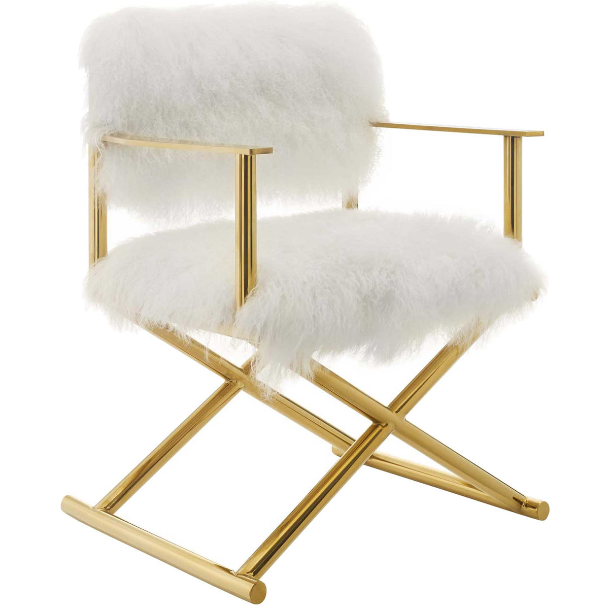 Ace Director&#39;s Chair Gold/White