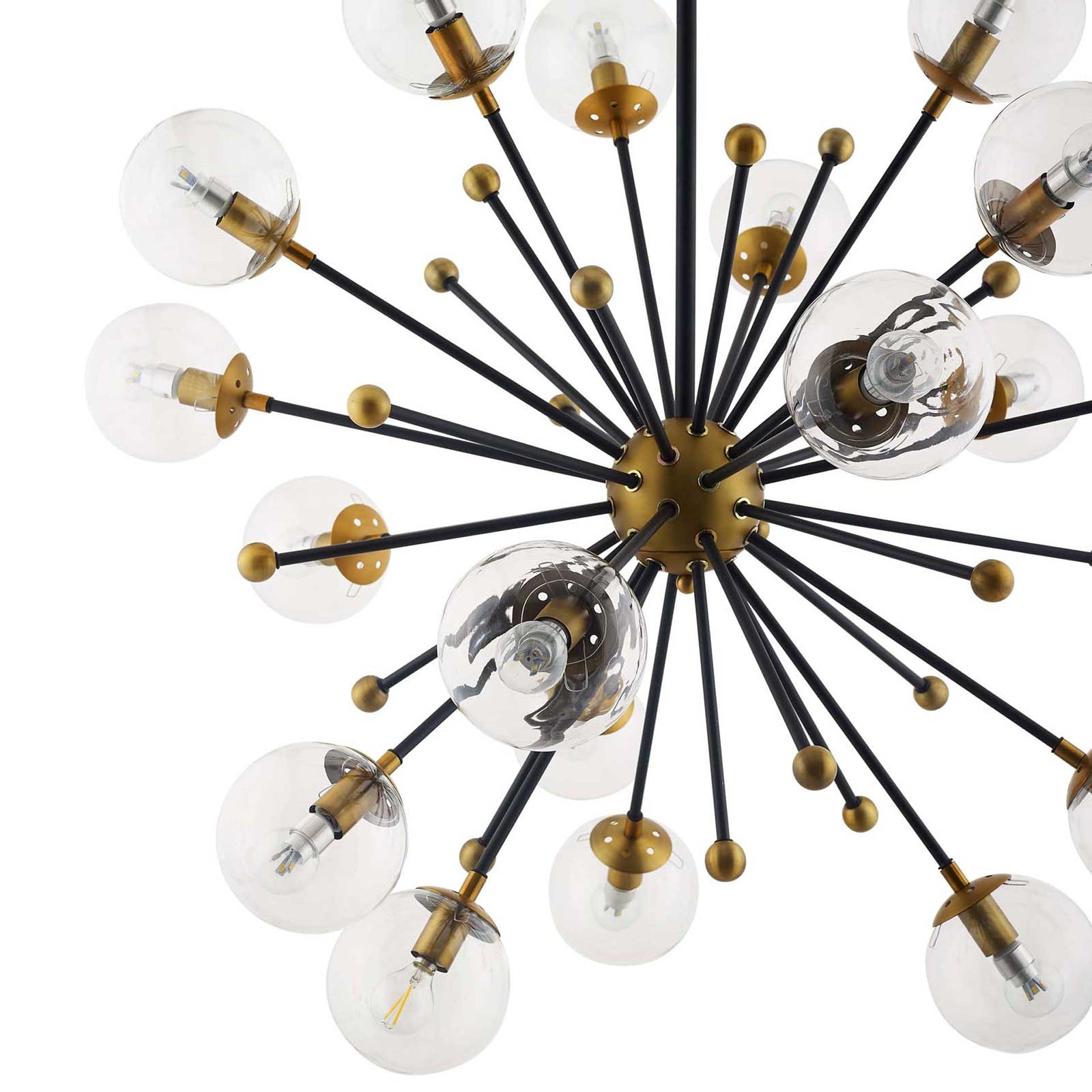 Caroline Clear Glass Chandelier Brass Gold/Black