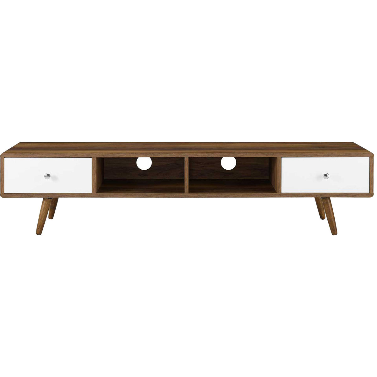 Tiffin Media Console TV Stand Walnut/White