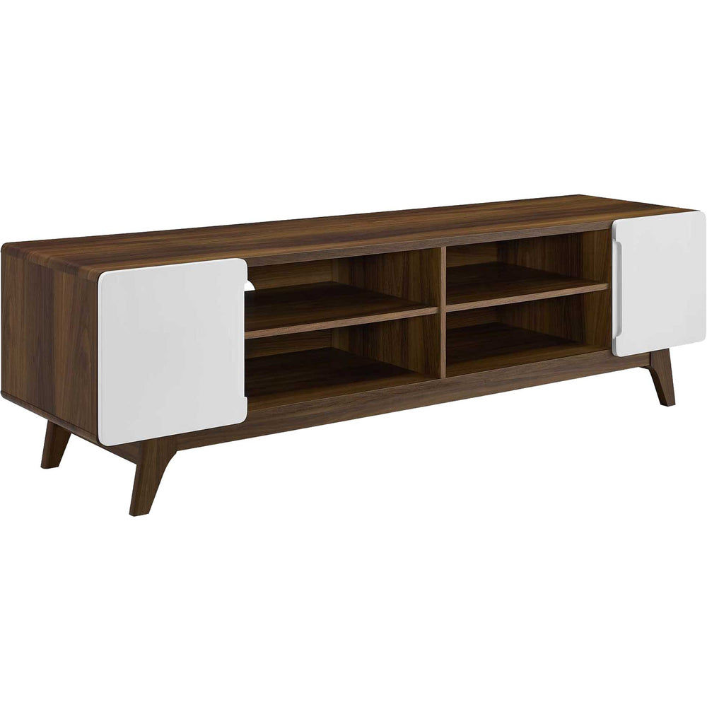 Titus Wood TV Stand Walnut/White - Froy.com