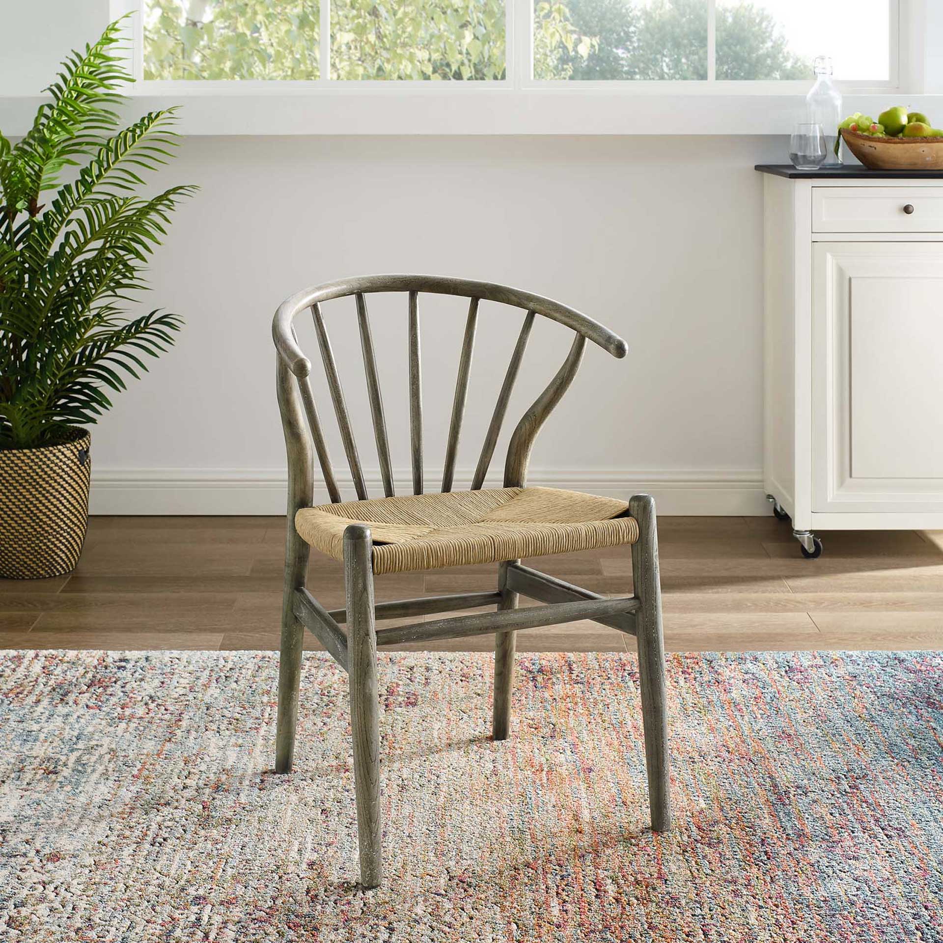 Foster Spindle Wood Side Chair Gray