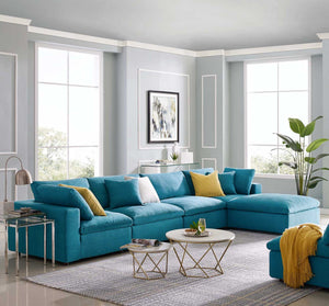 Carmen 5 Piece Sectional Sofa Teal - Froy.com