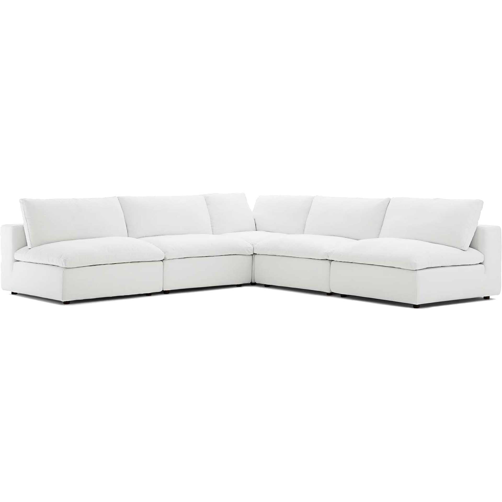 Carmen L-Shaped Armless Sectional Sofa White