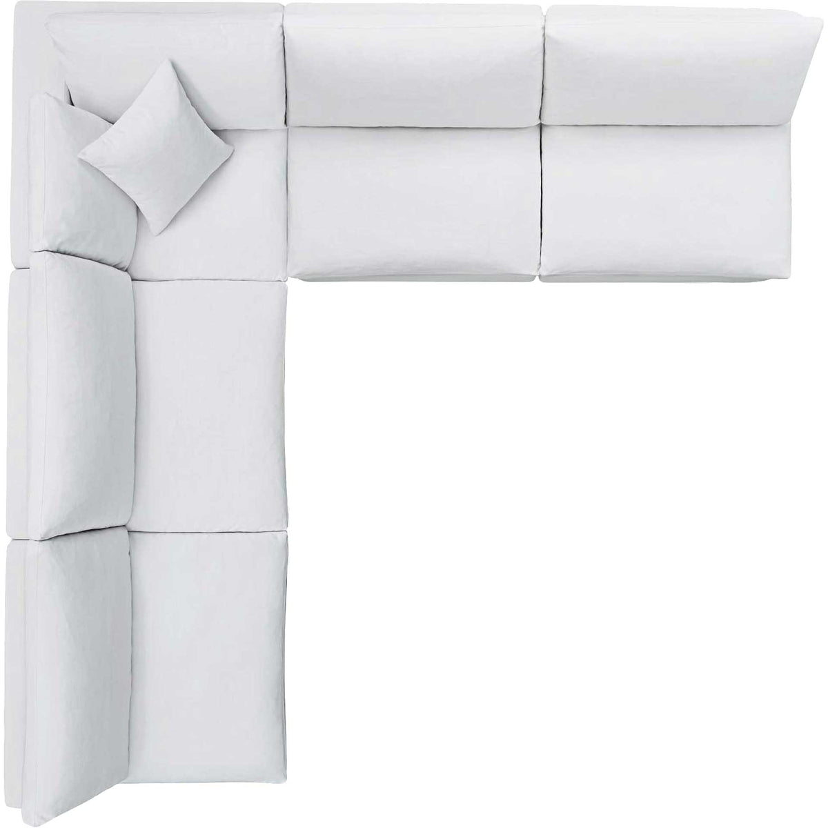 Carmen 5 Piece Armless Modular Sofa White