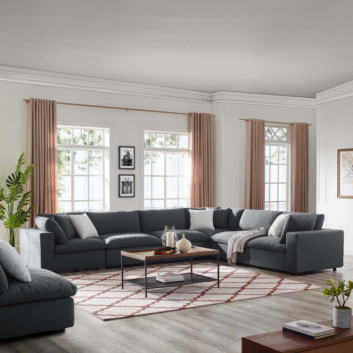 Carmen 6 Piece Modular Sectional Sofa Gray