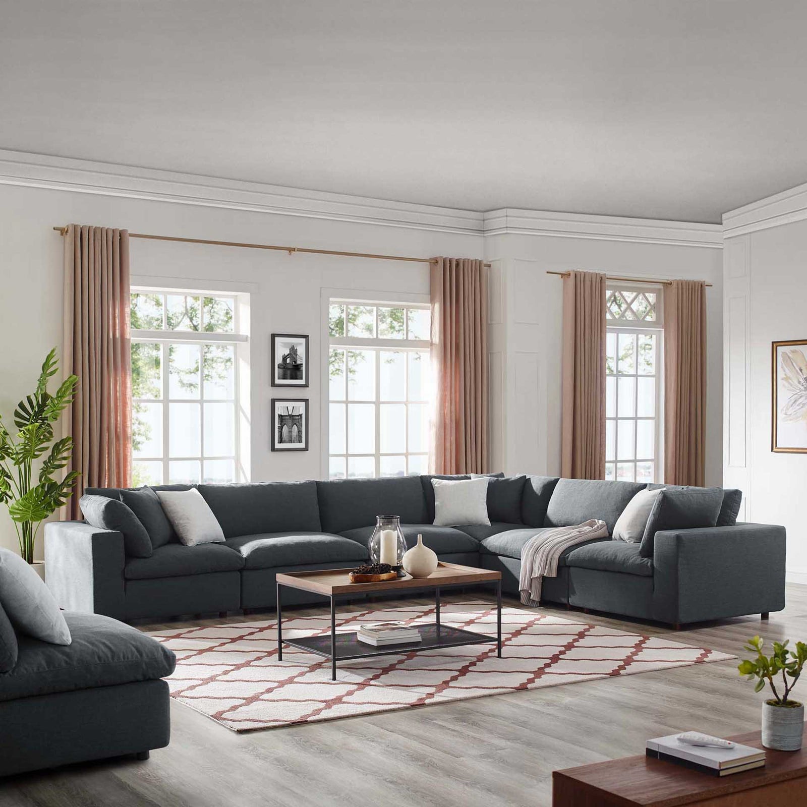 Carmen 6 Piece Modular Sectional Sofa Gray
