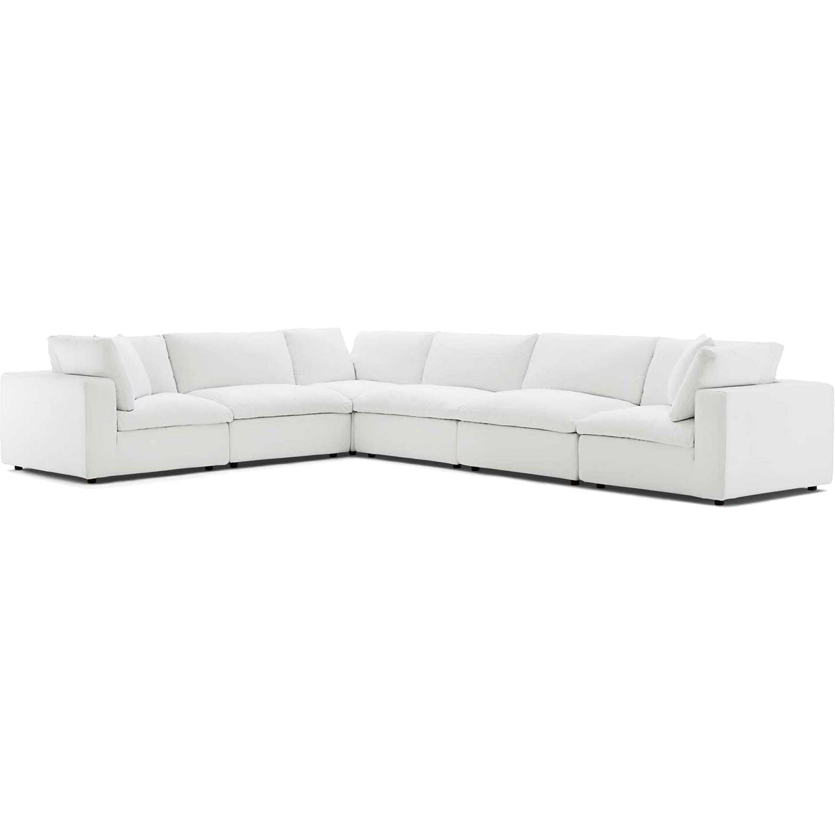 Carmen Long L-Shaped Sectional Sofa White