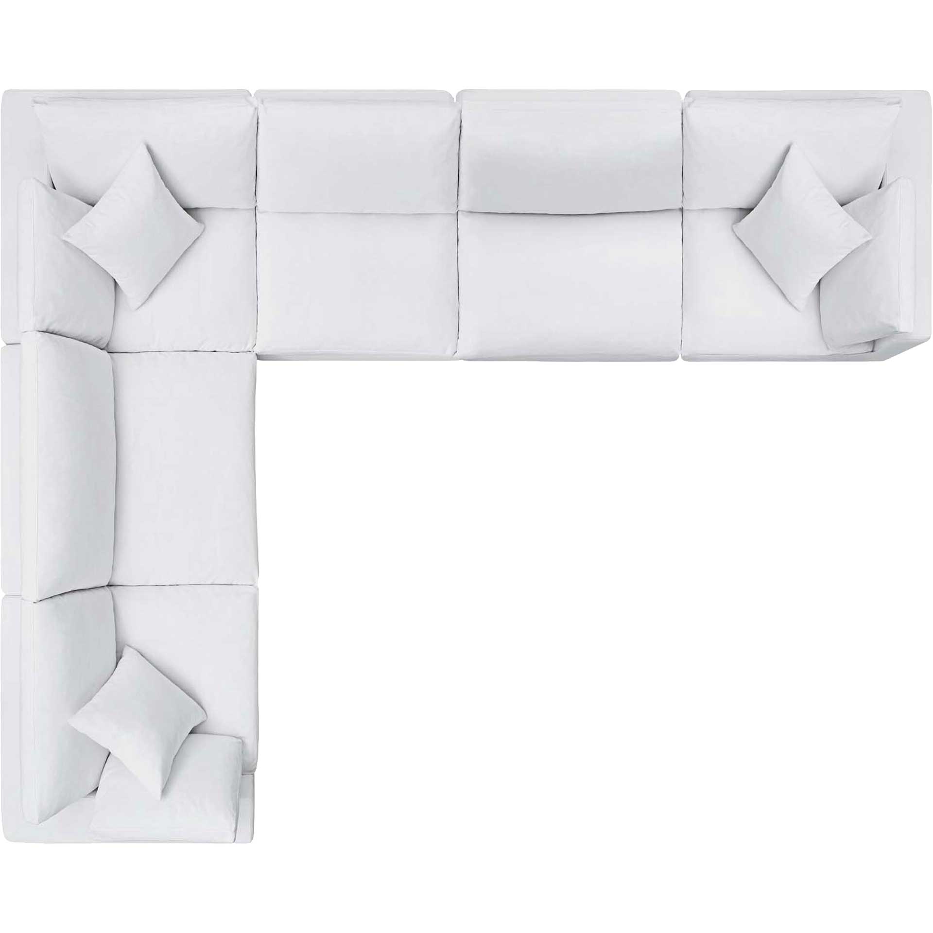 Carmen Long L-Shaped Sectional Sofa White