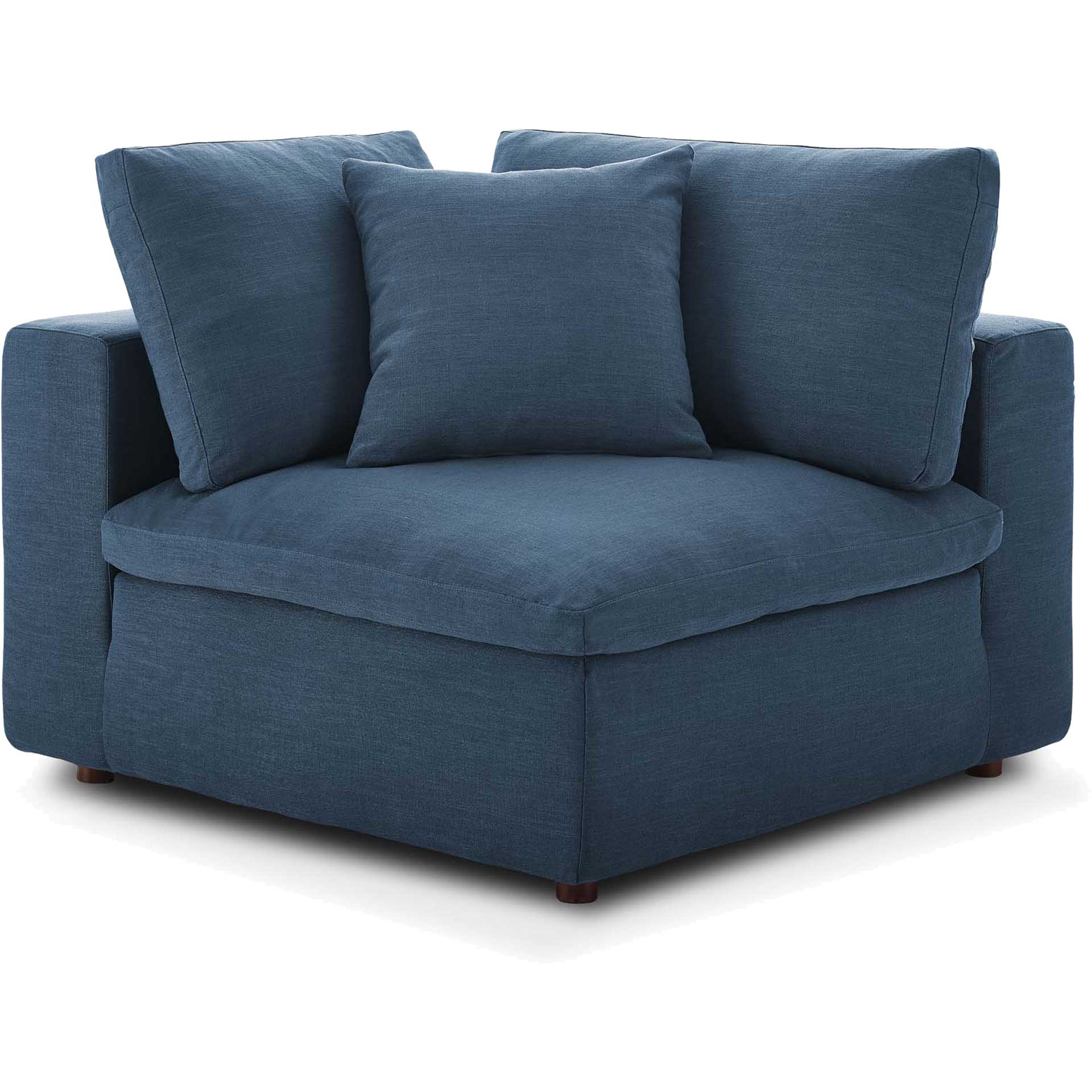 Carmen U-Shaped Armless Sectional Sofa Azure
