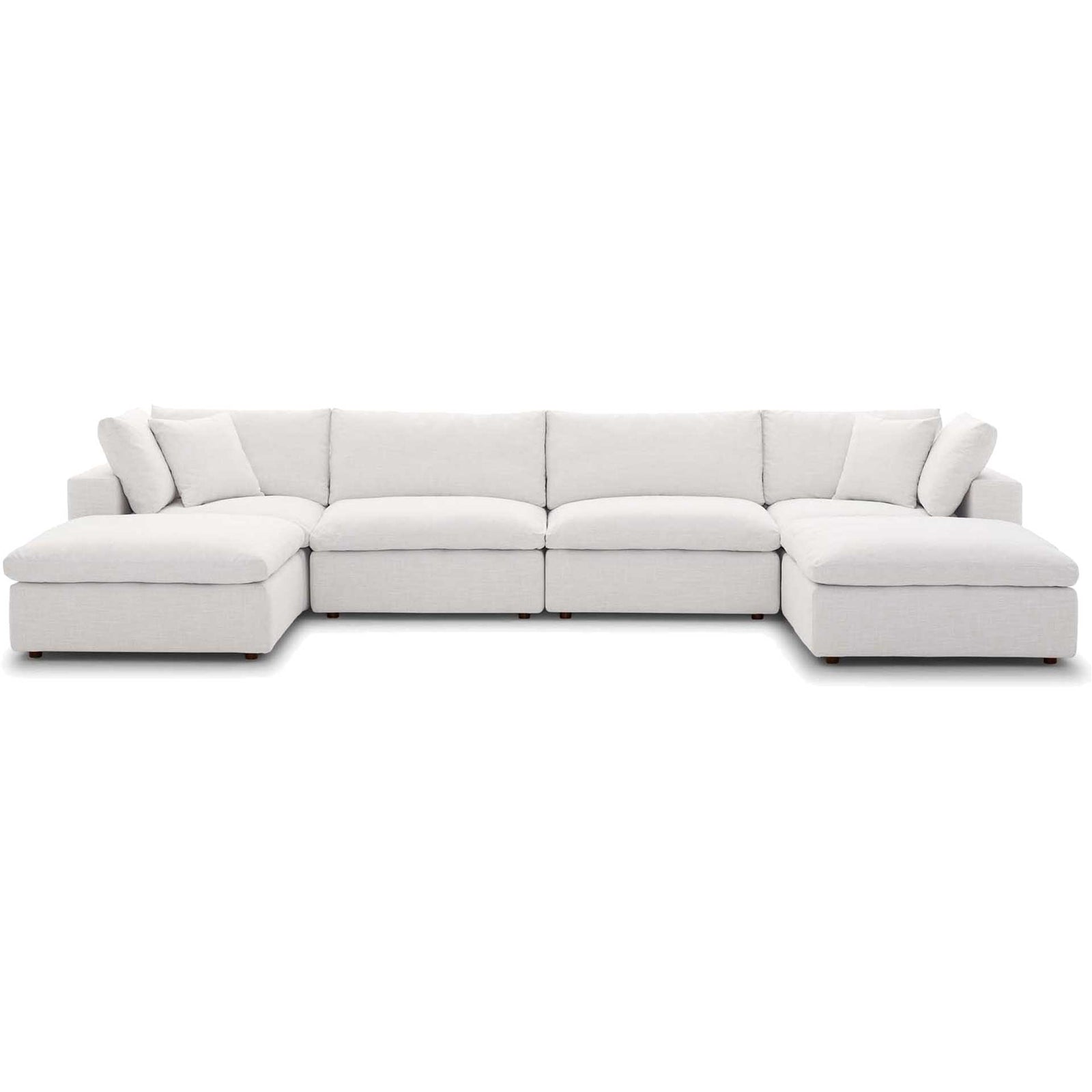 Carmen 6 Piece Modular Sofa with Ottomans Beige