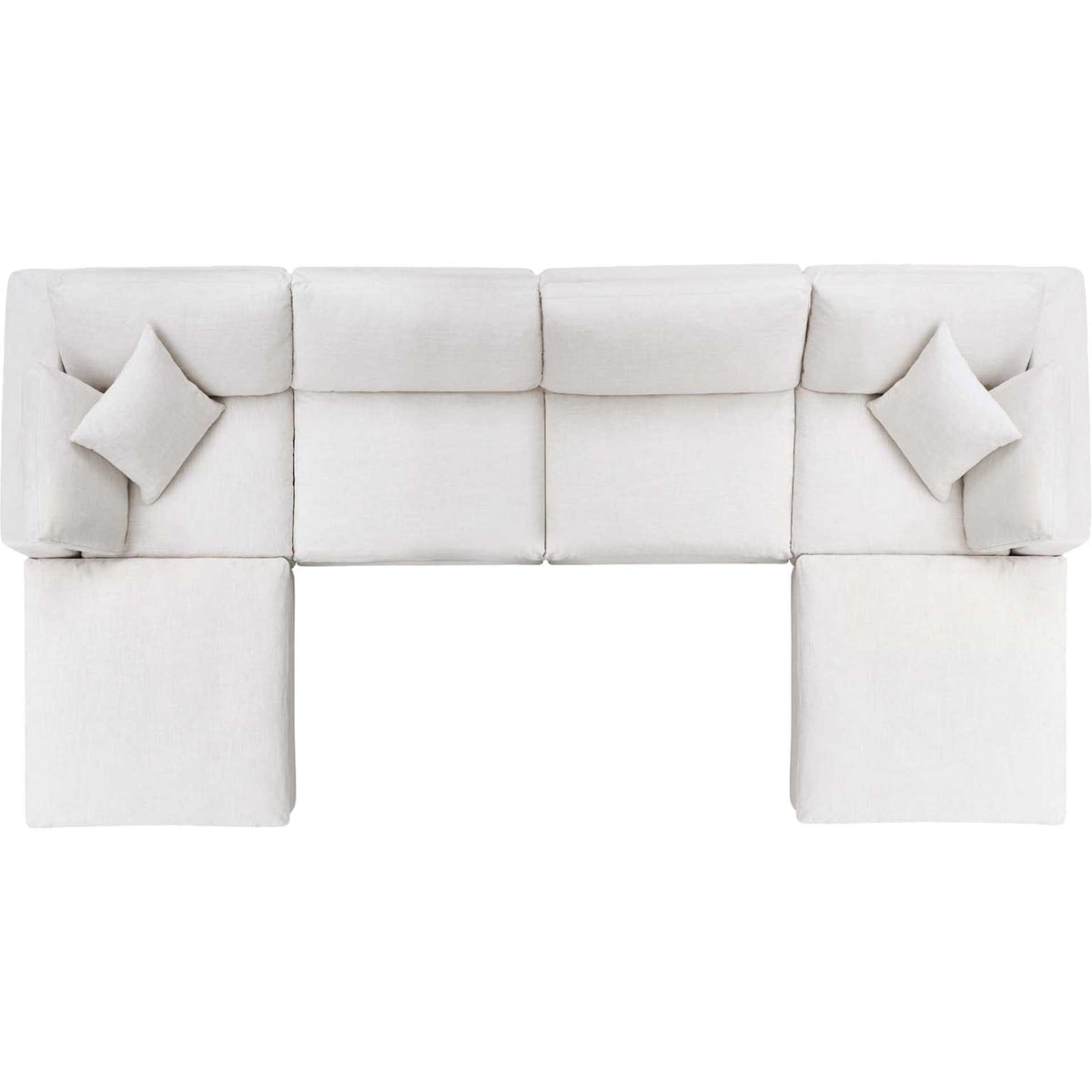 Carmen 6 Piece Modular Sofa with Ottomans Beige