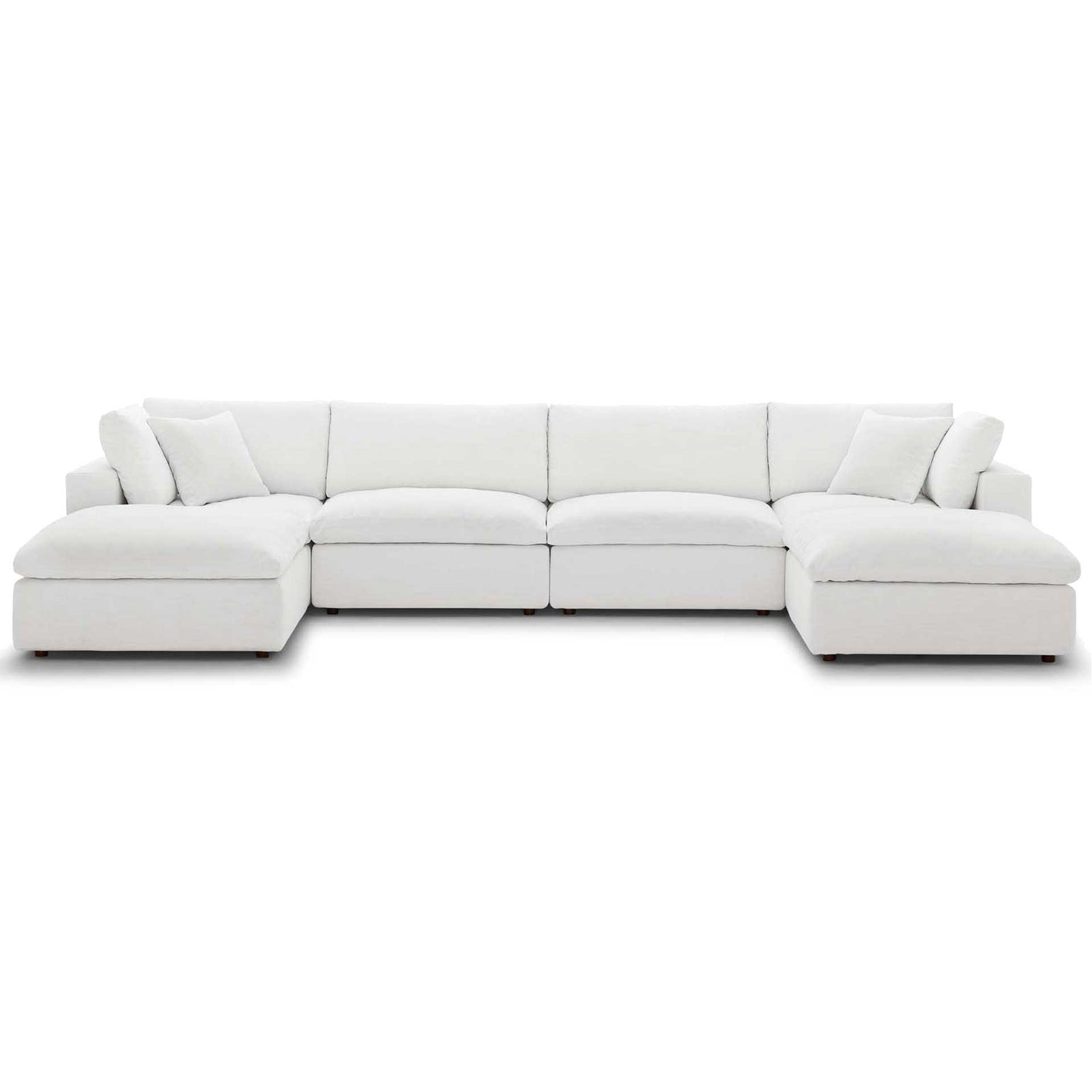 Carmen U-Shaped Armless Sectional Sofa White