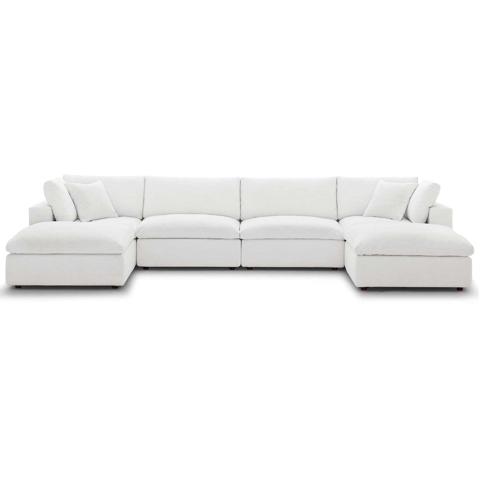 Carmen 6 Piece Modular Sofa with Ottomans White