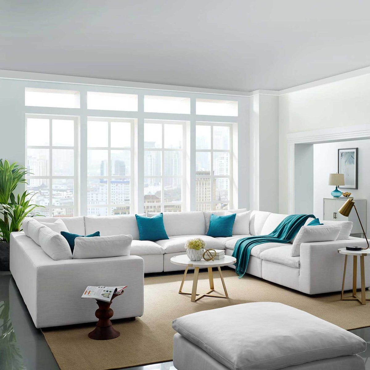 Carmen 8 Piece Modular Sectional Sofa White