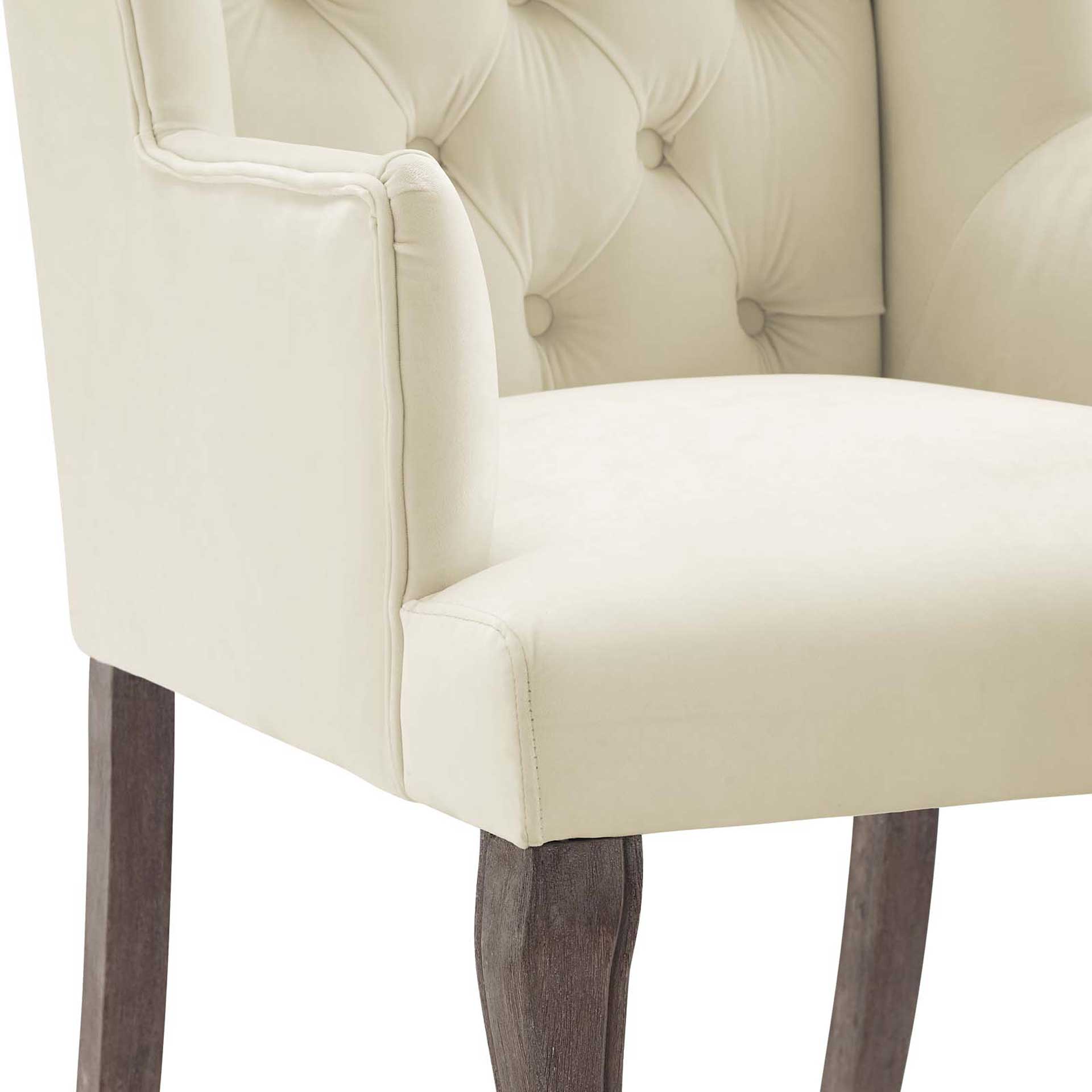 Remy Velvet Armchair Ivory