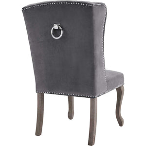Andy Velvet Side Chair Gray