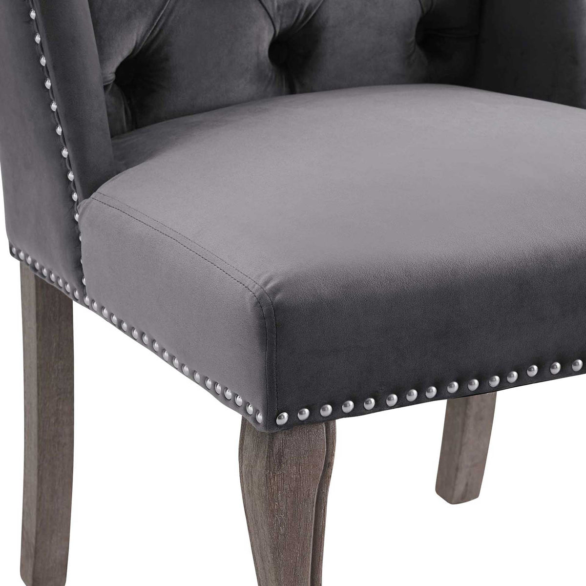 Andy Velvet Side Chair Gray