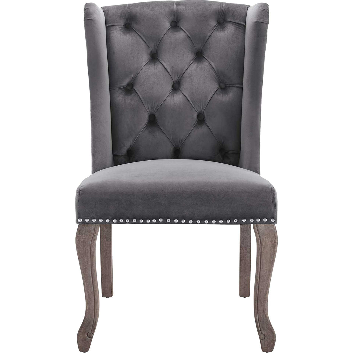 Andy Velvet Side Chair Gray