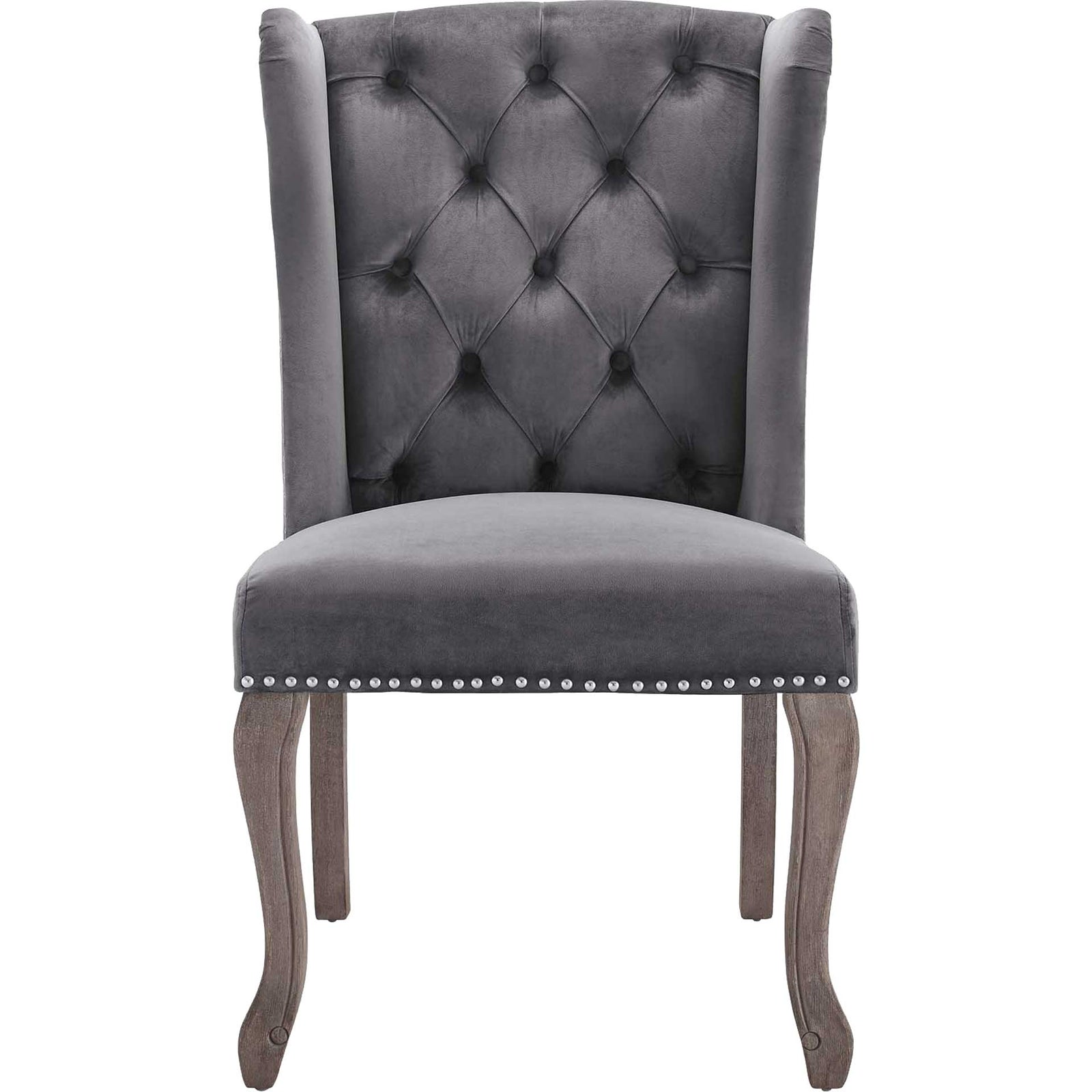 Andy Velvet Side Chair Gray