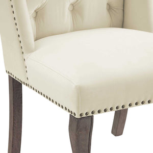 Andy Velvet Side Chair Ivory