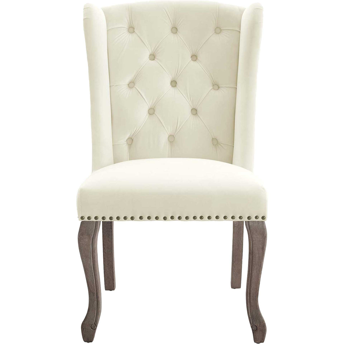Andy Velvet Side Chair Ivory