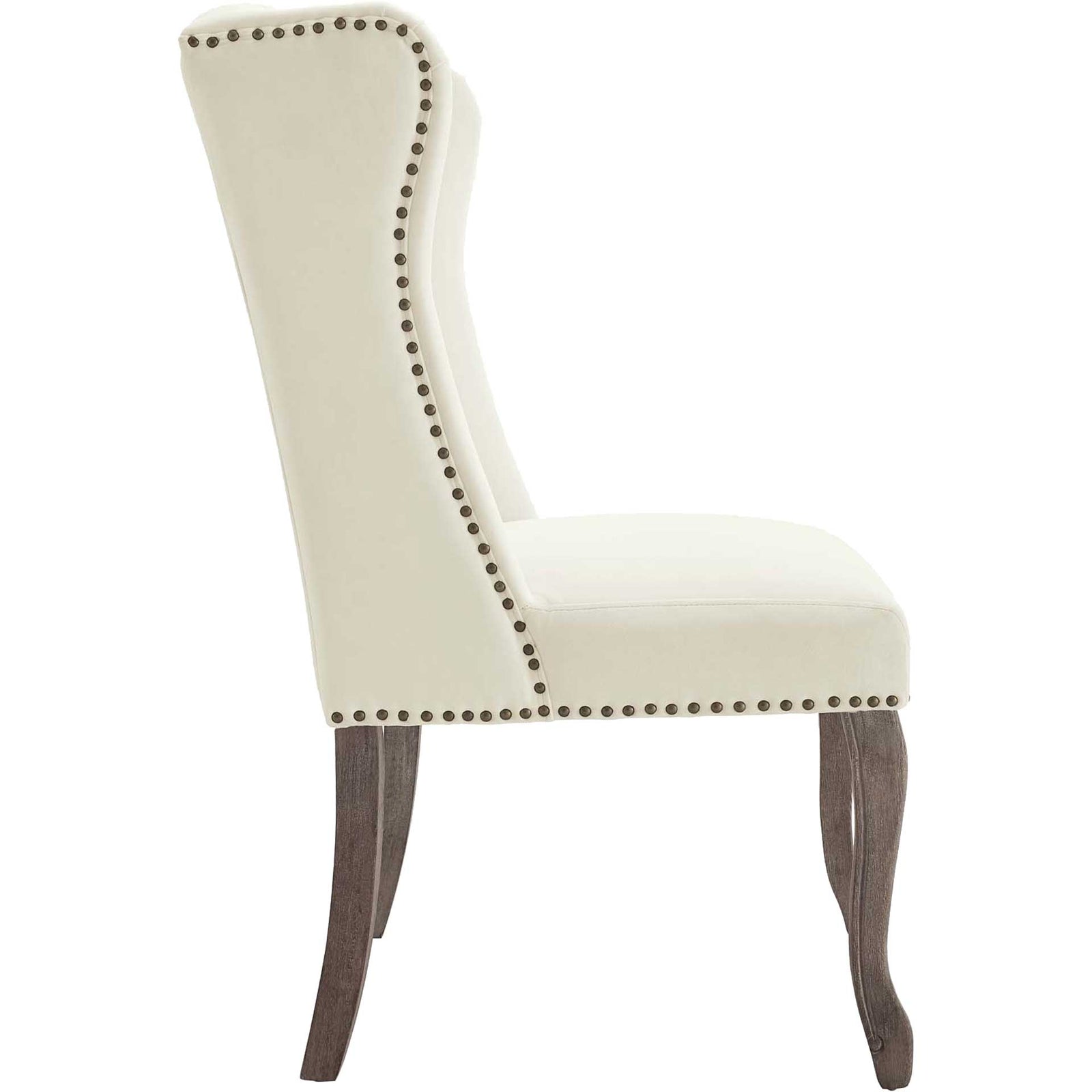 Andy Velvet Side Chair Ivory