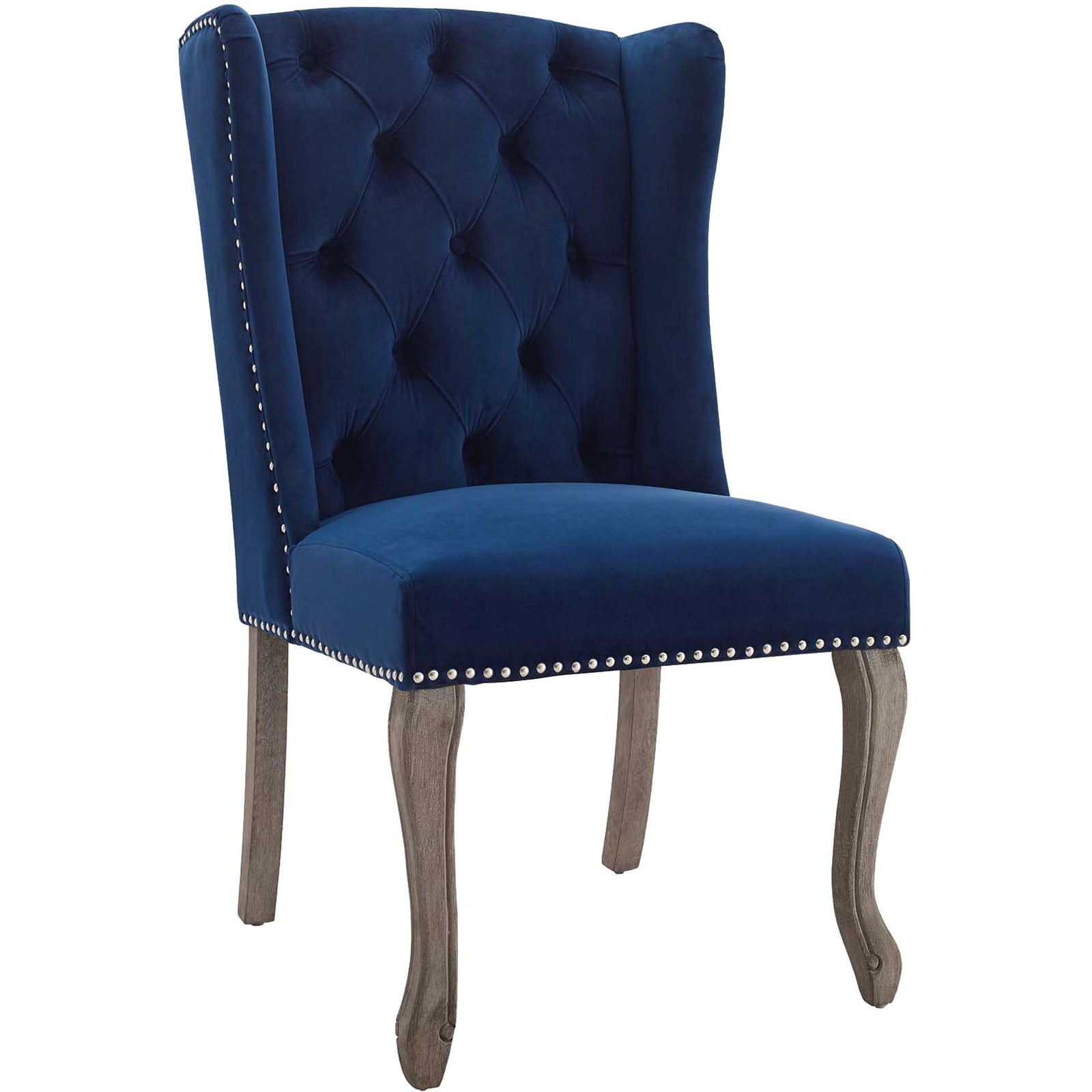 Andy Velvet Side Chair Navy