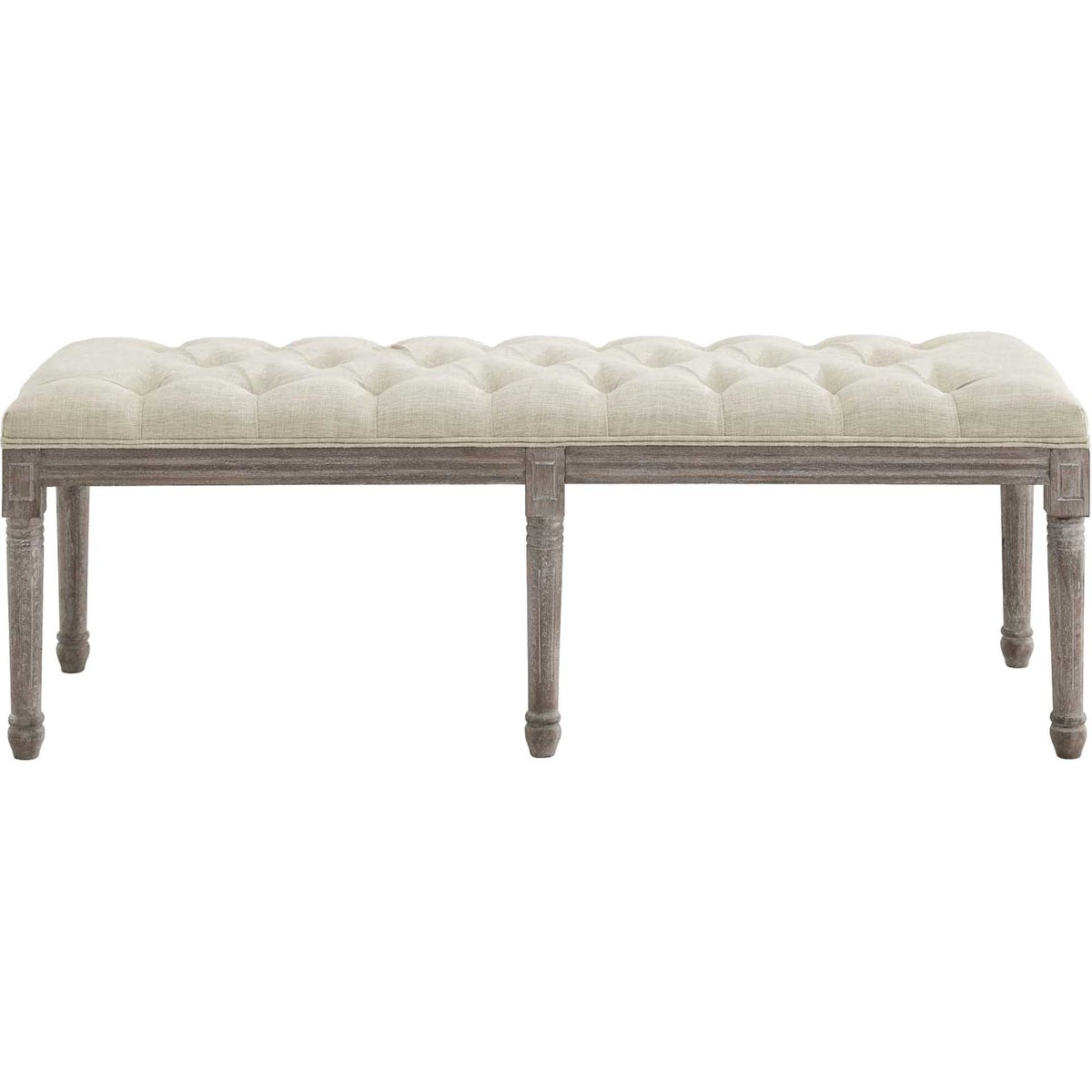 Park Upholstered Fabric Bench Beige