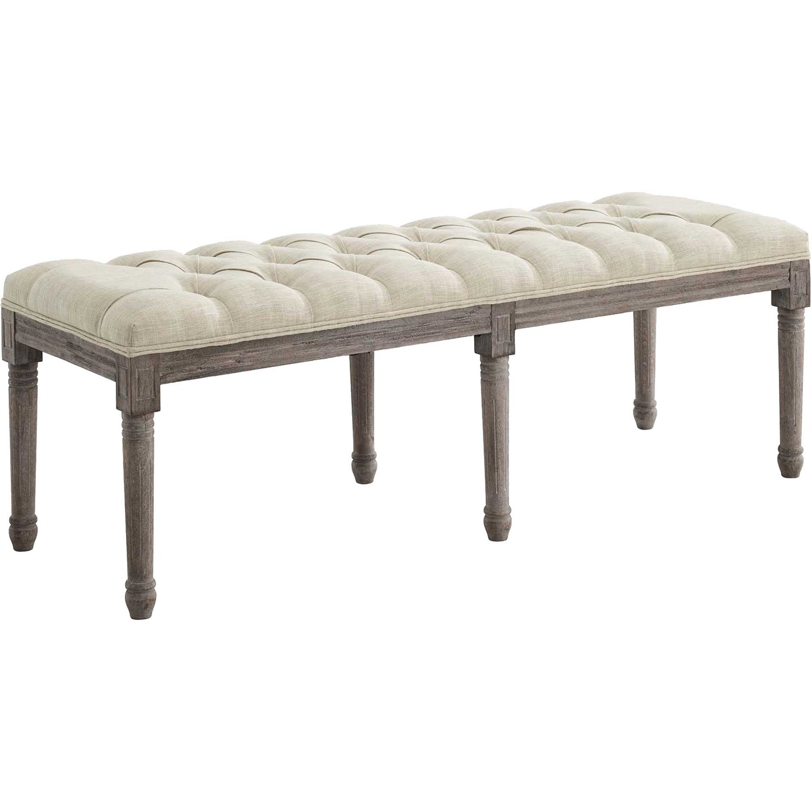 Park Upholstered Fabric Bench Beige