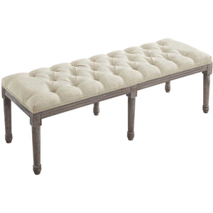 Park Upholstered Fabric Bench Beige