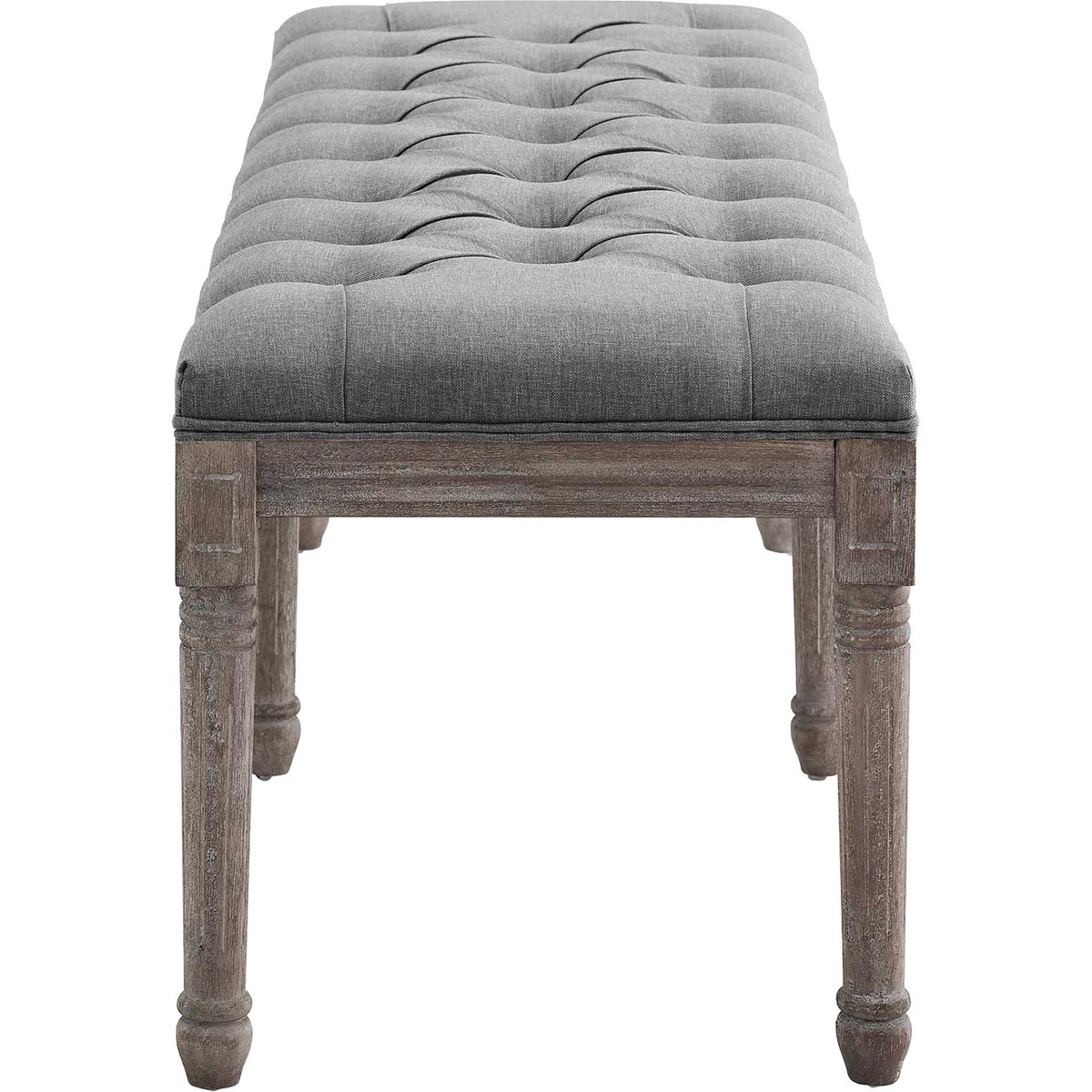 Park Upholstered Fabric Bench Light Gray