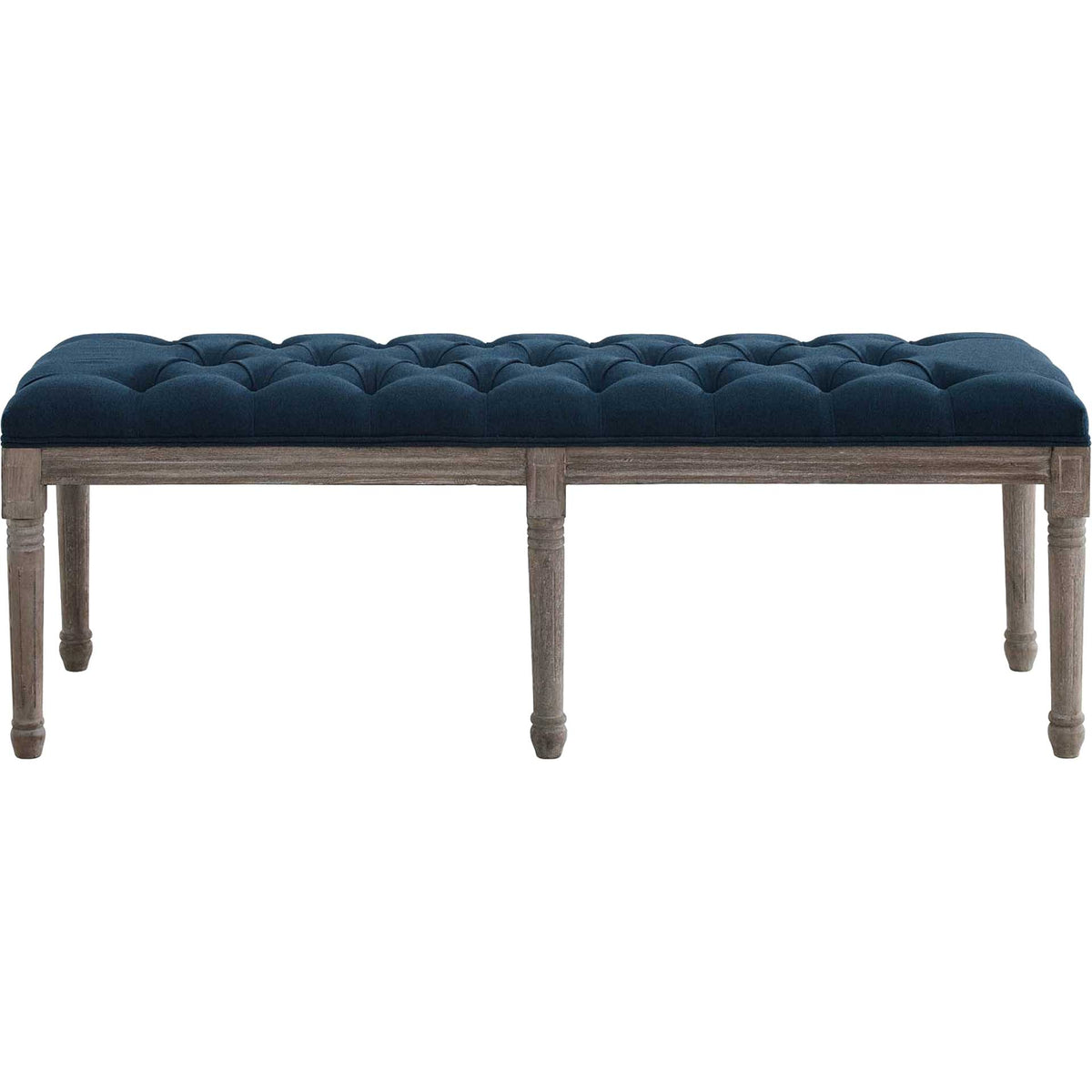 Park Upholstered Fabric Bench Navy