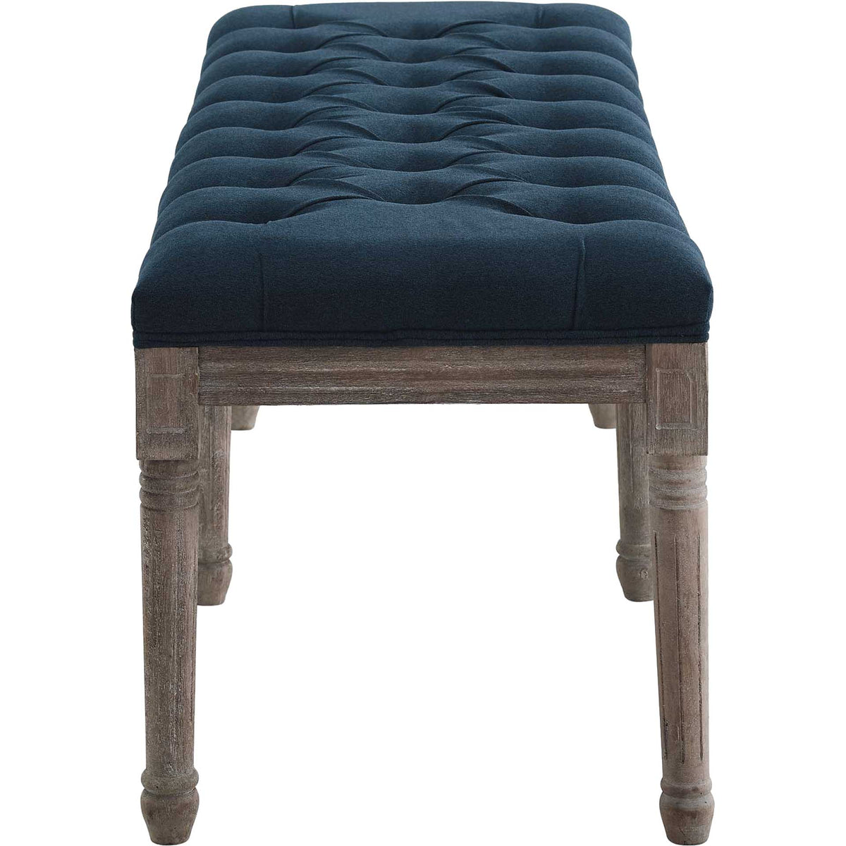 Park Upholstered Fabric Bench Navy