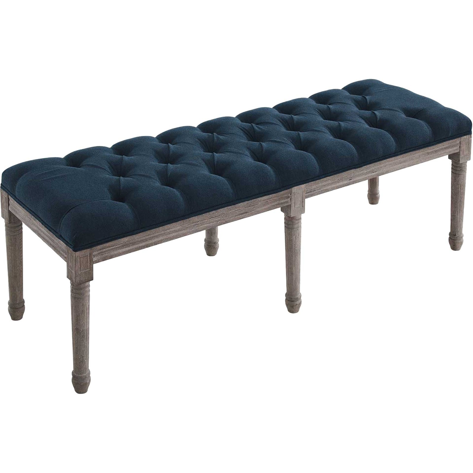 Park Upholstered Fabric Bench Navy