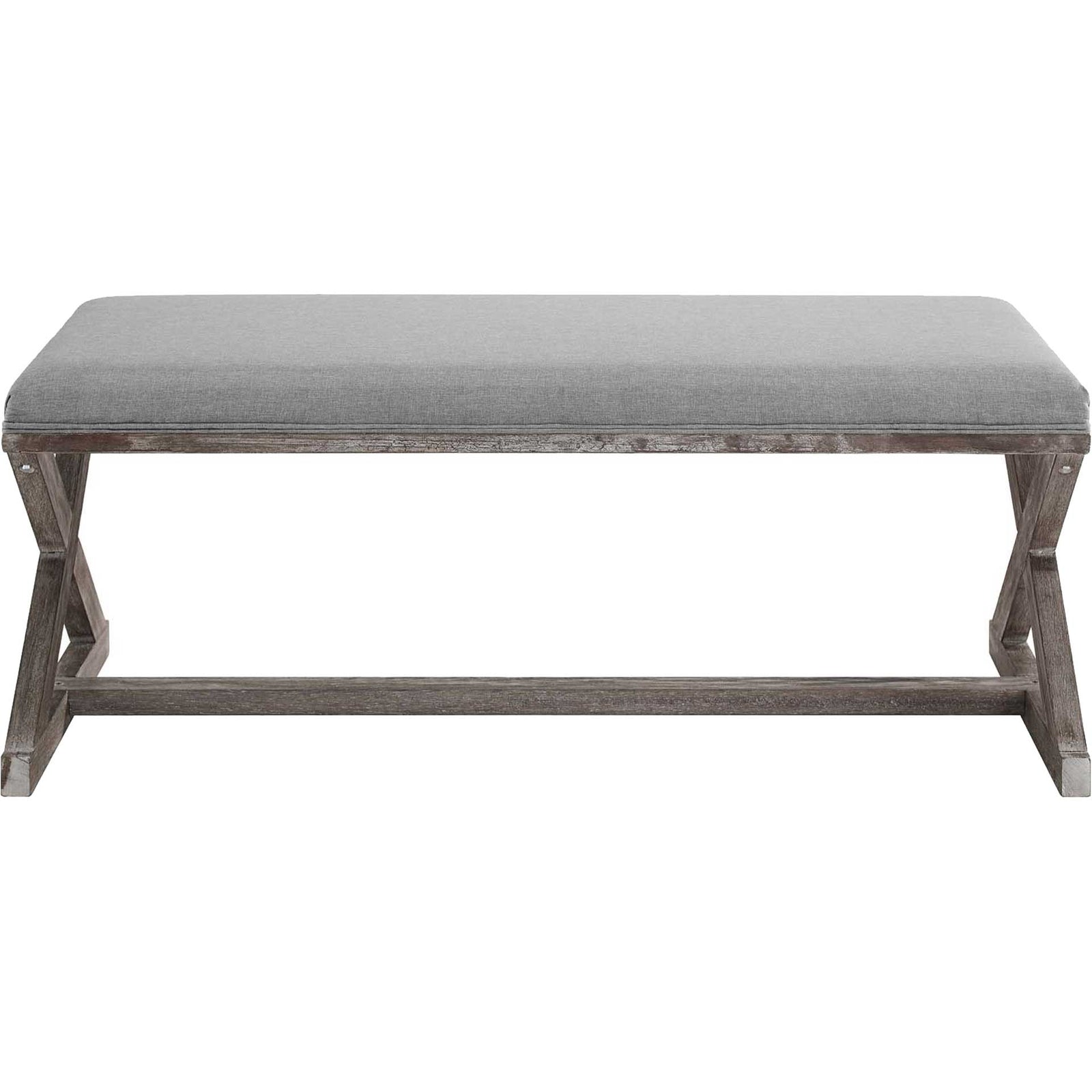 Park X-Brace Fabric Bench Light Gray