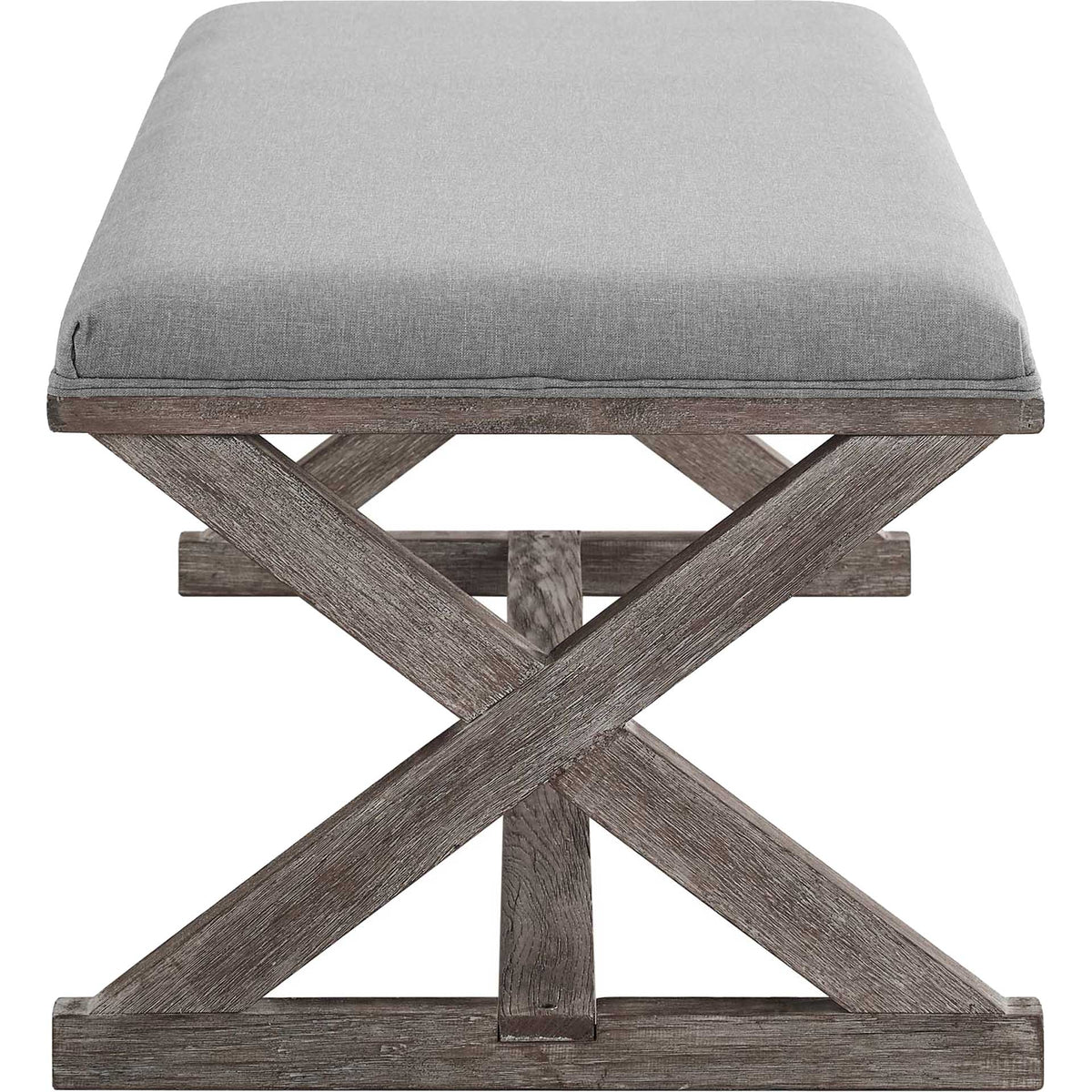 Park X-Brace Fabric Bench Light Gray