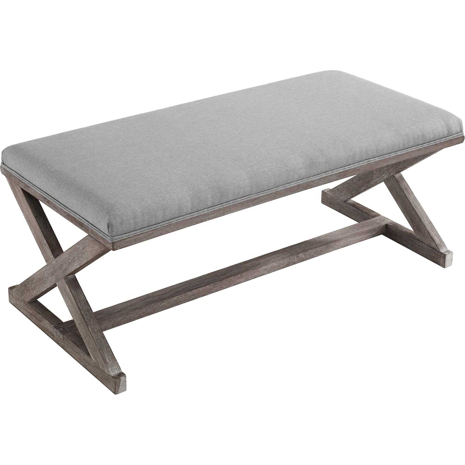 Park X-Brace Fabric Bench Light Gray