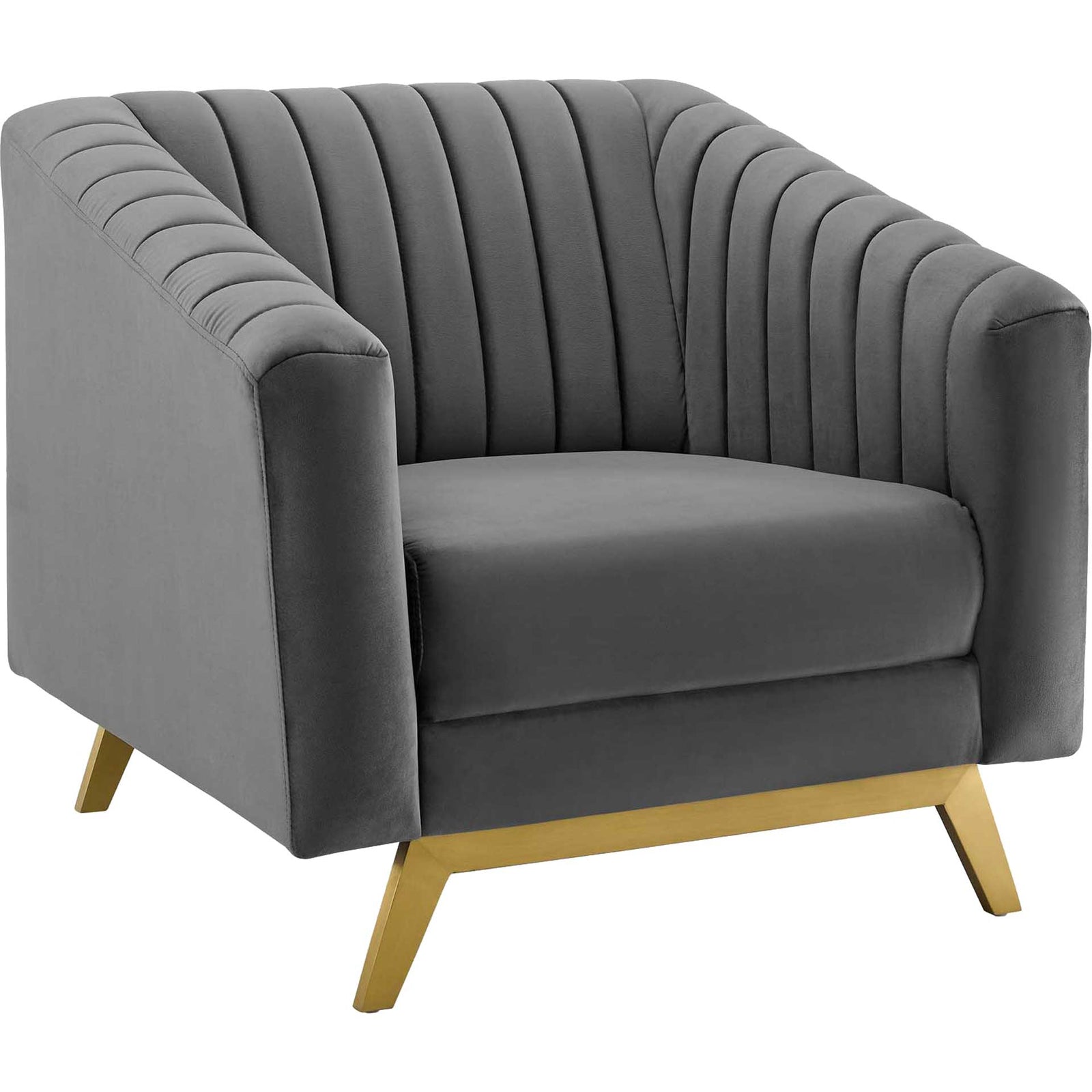 Vanessa Velvet Armchair Gray