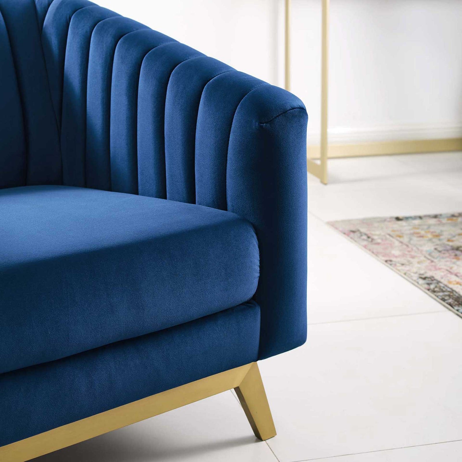 Vanessa Velvet Armchair Navy