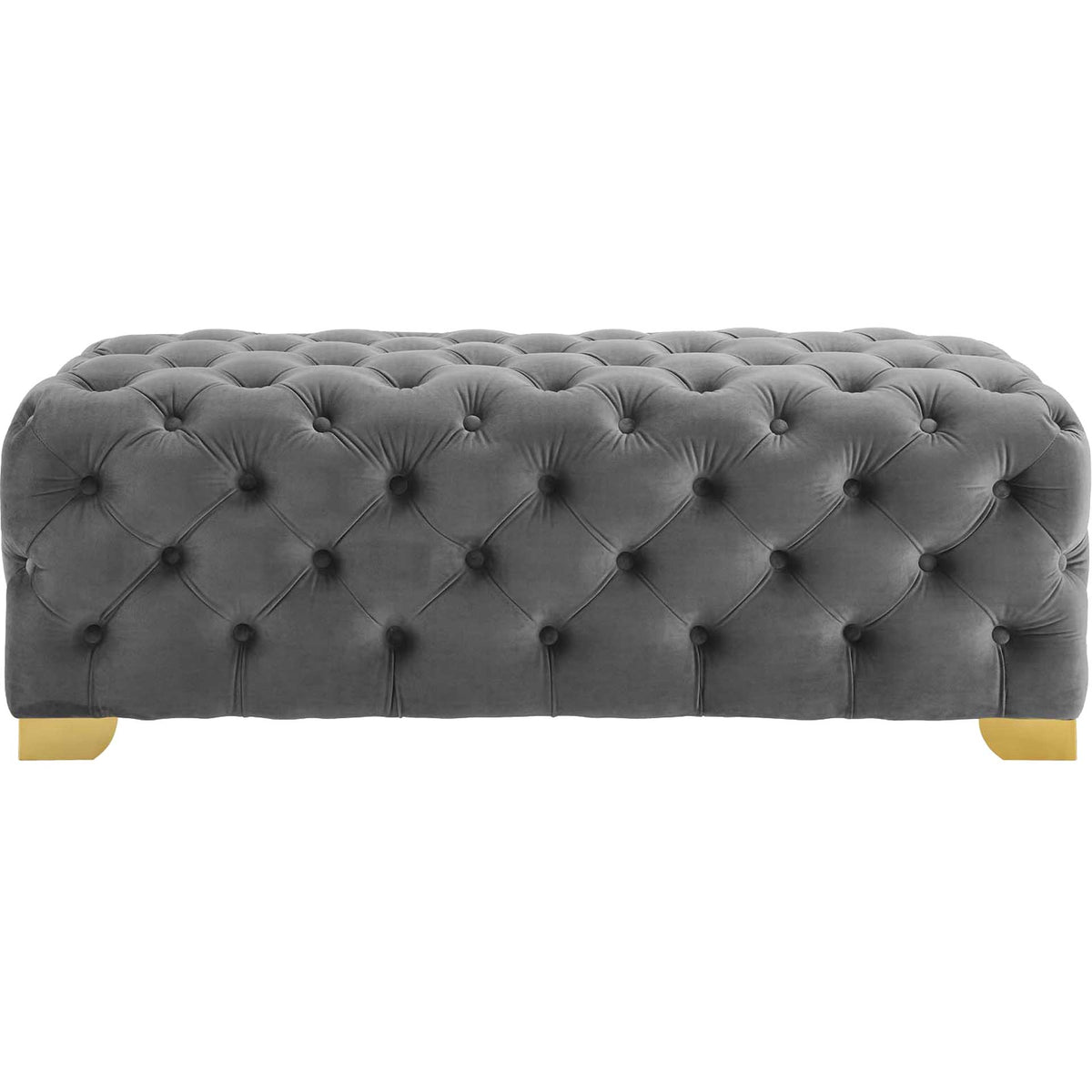 Sarah Velvet Bench Gray