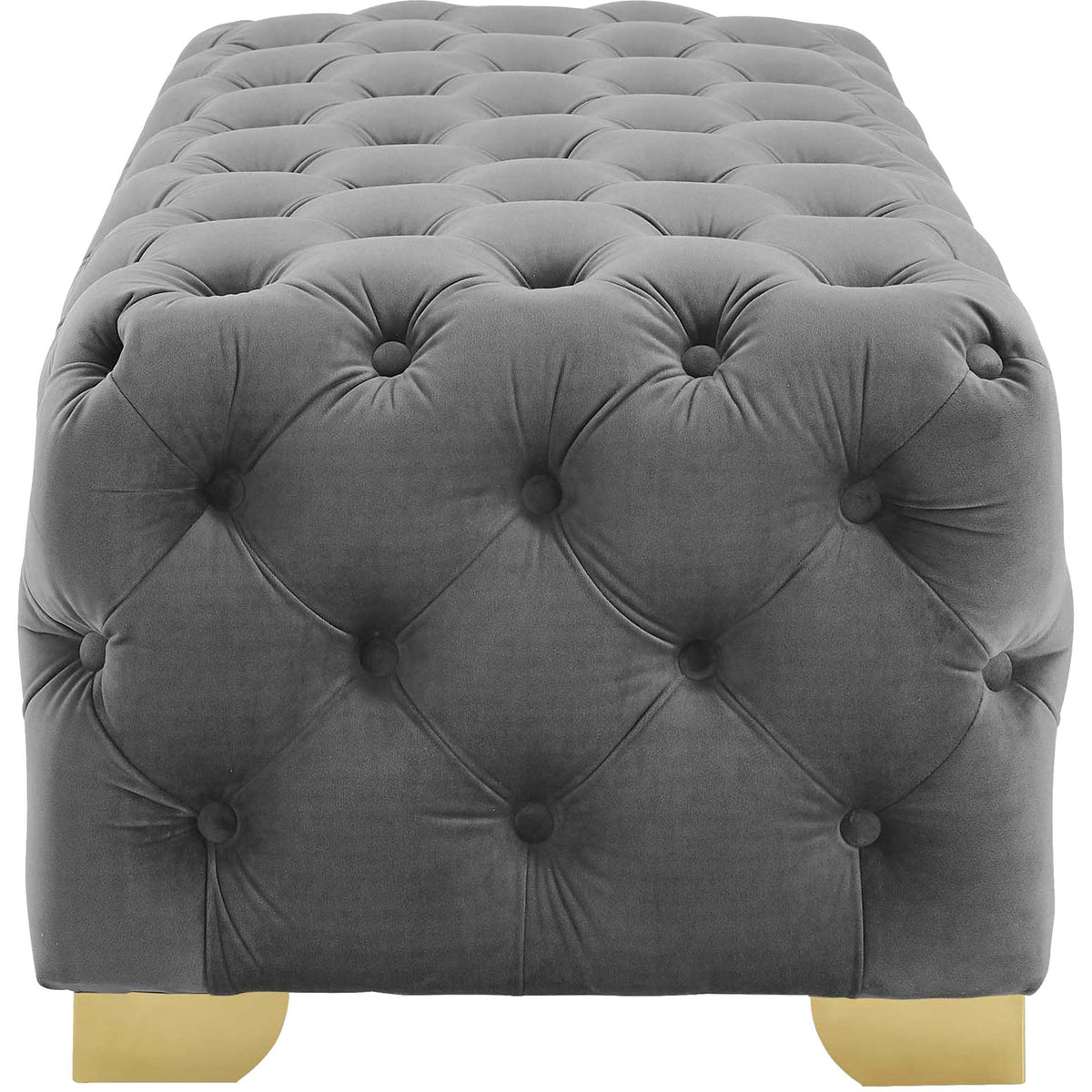 Sarah Velvet Bench Gray